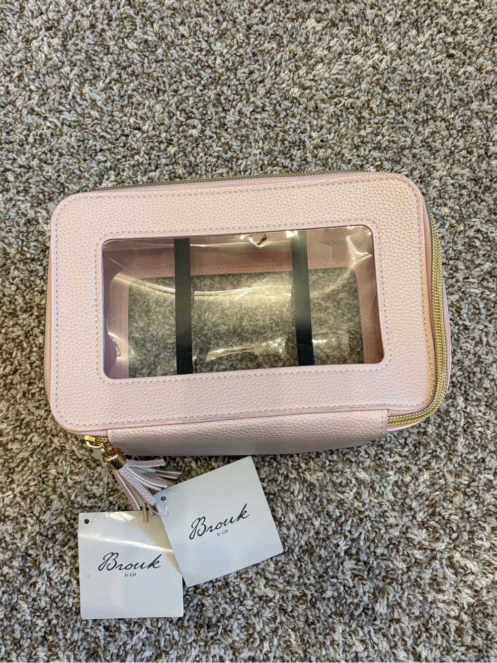 New With Tags Brouk Double Zip Cosmetic/ Travel Case